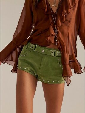 We the free cool kid suede Green Studded Women’s Shorts